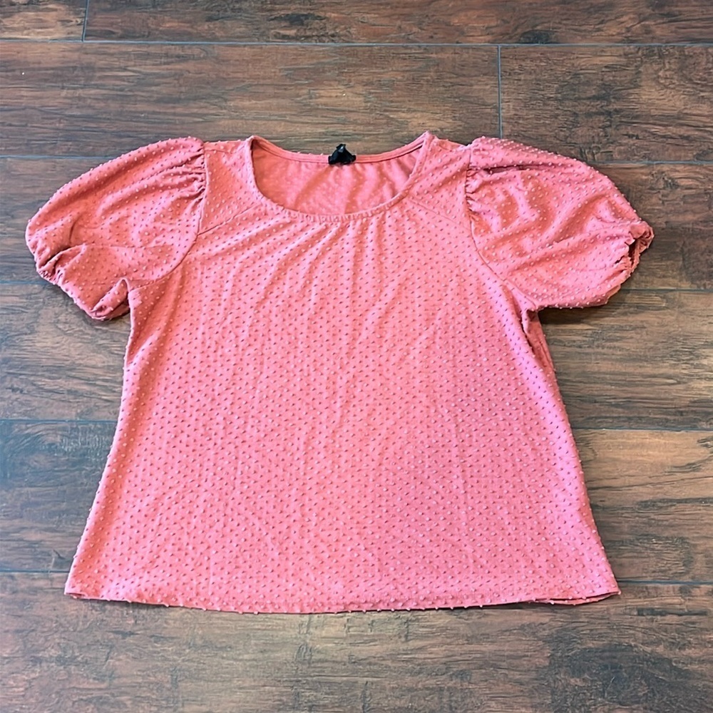 W5 puff sleeve swiss dot top small